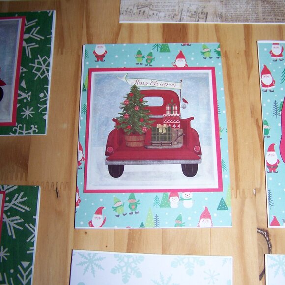 Handmade Set of 12 Vtg Transport Christmas Cards - Picture 8 of 13